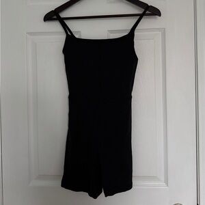 Aritzia Wilfred Spaghetti Strap Romper Bodysuit in Black
